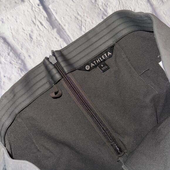ATHLETA Gray Wander Slim High Rise Back Zip Pants {353450} Size 8 - Picture 3 of 5